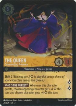 Rise of the Floodborn - 026/204 - The Queen - Commanding Presence - Super Rare Cold Foil