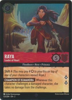 Rise of the Floodborn - 123/204 - Raya - Leader of Heart - Super Rare Cold Foil