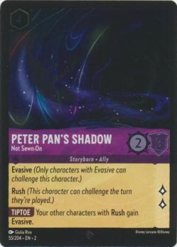 Rise of the Floodborn - 055/204 - Peter Pan's Shadow - Not Sewn On - Super Rare Cold Foil