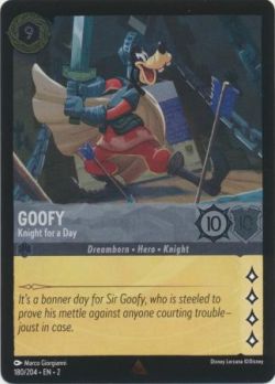 Rise of the Floodborn - 180/204 - Goofy - Knight for a Day - Rare Cold Foil