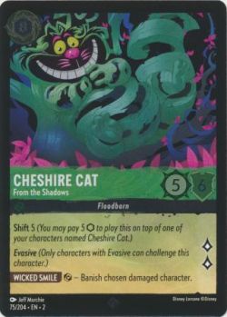 Rise of the Floodborn - 075/204 - Cheshire Cat - From the Shadows - Super Rare Cold Foil
