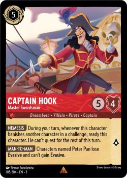 Into the Inklands - 105/204 - Captain Hook - Master Swordsman - Rare