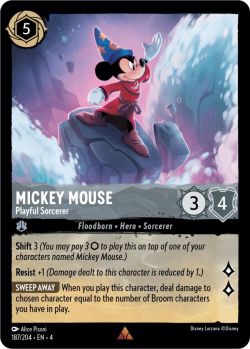 Ursula's Return - 187/204 - Mickey Mouse - Playful Sorcerer - Rare