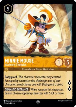 Ursula's Return - 017/204 - Minnie Mouse - Musketeer Champion - Super Rare