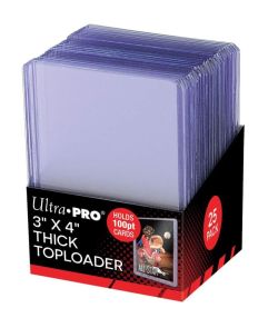ULTRA PRO Toploader - 3 x 4 Thick 100pt. Clear 25ct