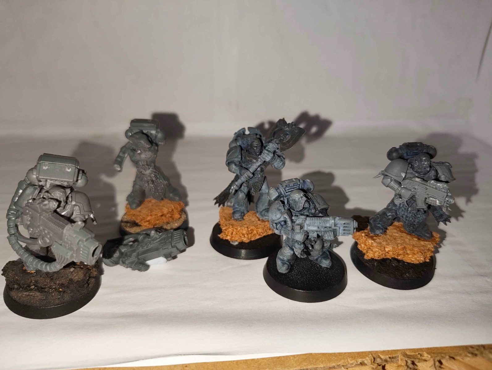 Warhammer Second hand - Assembled: Space Marines: 5 Converted Space wolves