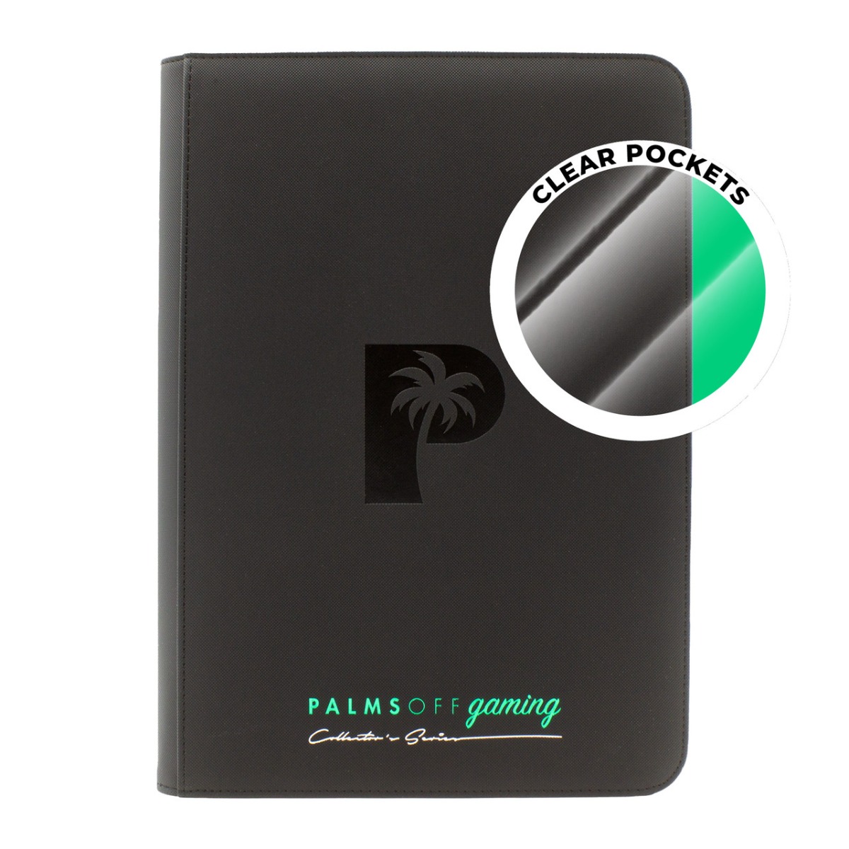 Collector's Series Top Loader Zip Binder - 9 Pocket - Black- Palms Off Gaming